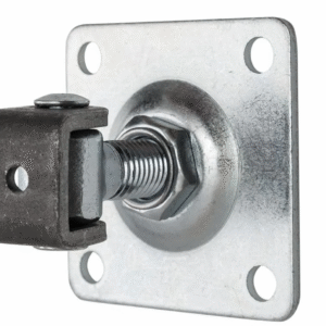 Zawias regulowany M16 z szyldem 100x100x4 mm do furtek i bram skrzydłowych