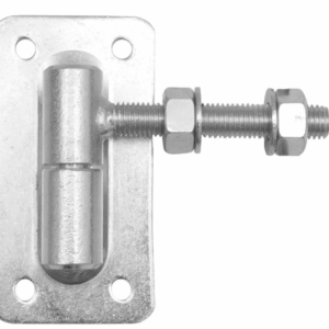 Zawias regulowany toczony fi30+M18 z kulą i szyldem 160 x 85 mm