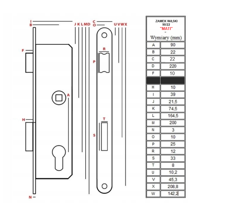 zamki do drzwi wpuszczane