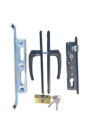 Zestaw do furtki/ zestaw furtkowy klamka, zamek, opór wkładka