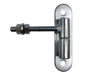 Zawias regulowany toczony fi 24+M12 z kulą i szyldem 150 x 40 mm