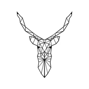 Metalowa ozdoba ścienna jeleń geometryczny 600x500