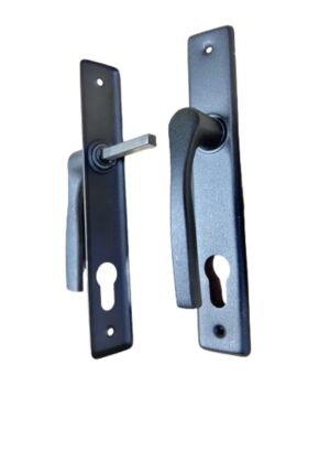 Klamka aluminiowa 90 czarna na wkładkę do furtek, ogrodzeń, drzwi