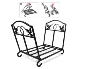 Stojak na drewno do kominka ozdobny składany