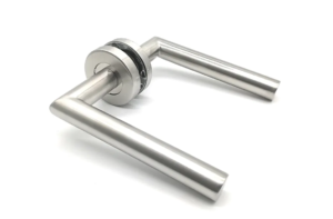 Klamka do drzwi balermo ze stali nierdzewnej z szyldem okrągłym