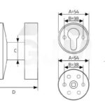 GAŁKA GJM PŁASKA, STAŁA - STAL NIERDZEWNA Z OKRĄGŁYM SZYLDEM 3
