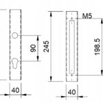 Kaseta 40x40 z wytłoczeniem i zamkiem wąskim 90/22 7