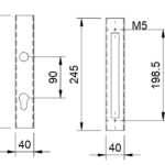 Kaseta 40x40 z zamkiem 90/22 do Furtki, bramy, drzwi 5