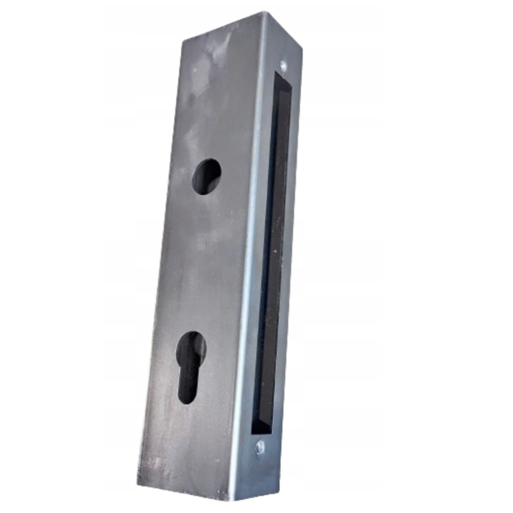 Kaseta 60x40 z zamkiem klamka wkładką w kolorze czarnym zestaw do furtki 5