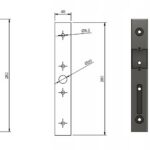 Kaseta elektrozaczepu ANTRACYT 7016 L280 z elektrozaczepem 6