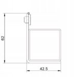 Kaseta elektrozaczepu ANTRACYT 7016 L280 z elektrozaczepem 7