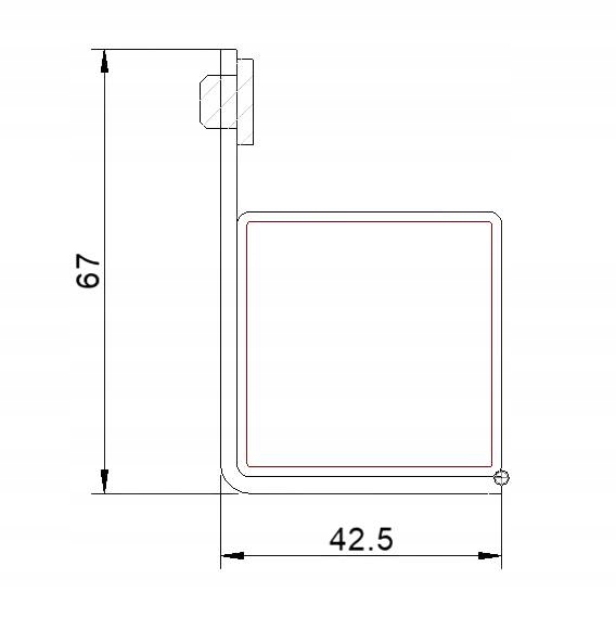 Kaseta elektrozaczepu czarna RAL 9005 L350 z elektrozaczepem podstawowym 8