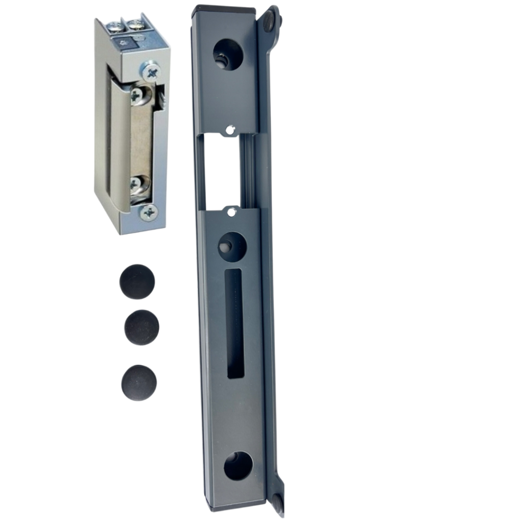 Kaseta elektrozaczepu niska antracyt RAL7016  do furtki z elektrozaczepem 2