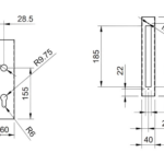 Kaseta ocynkowana 60x40 z zamkiem zapadkowo-zasuwkowym do furtki bramki drzwi 7