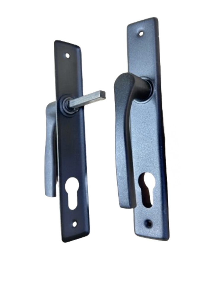 Klamka aluminiowa 90 czarna na wkładkę do furtek, ogrodzeń, drzwi