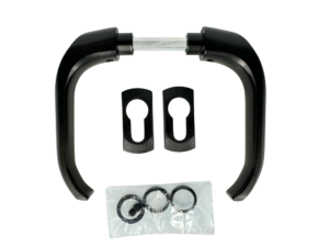 Klamka aluminiowa dzielona z szyldzikami husline