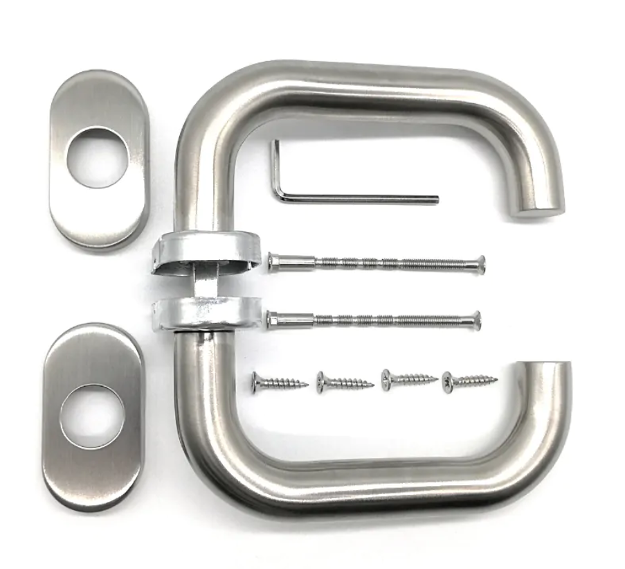 Klamka do drzwi MiLone ze stali nierdzewnej z szyldem owalnym 4