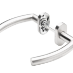 Klamka do drzwi Renna ze stali nierdzewnej z szyldem owalnym inox