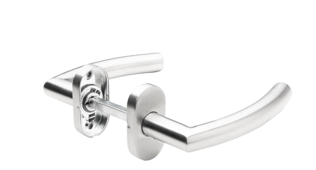 Klamka do drzwi Renna ze stali nierdzewnej z szyldem owalnym inox 2