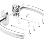 Klamka do drzwi Renna ze stali nierdzewnej z szyldem owalnym inox 3