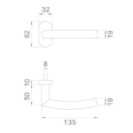 Klamka do drzwi Renna ze stali nierdzewnej z szyldem owalnym inox 4