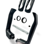 Klamka do furtki bramy ogrodzeniowej PRESTIGE czarna zestaw montażowy