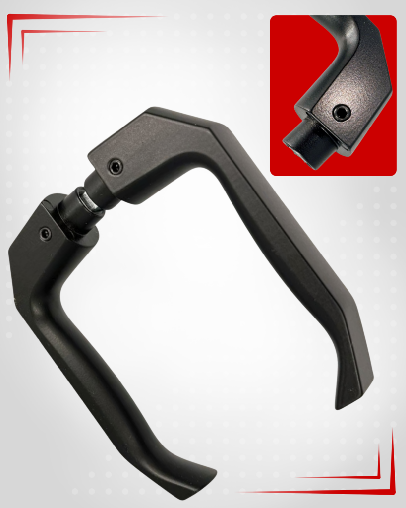 Klamka do furtki bramy ogrodzeniowej PRESTIGE czarna zestaw montażowy 3