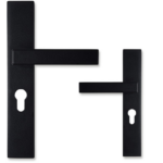 Klamka kwadratowa NOWOCZESNA czarna mat 90/wkł