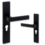 Klamka kwadratowa NOWOCZESNA czarna mat 90/wkł 2