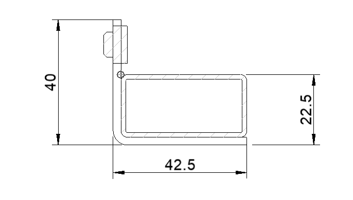 Ogranicznik furtki profilowy 40x20 antracyt L350 RAL7016 7