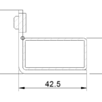 Ogranicznik ,opór furtki profilowy 40x20x280 antracyt RAL7016 5