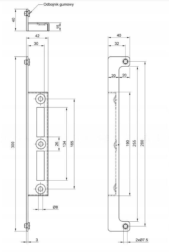 Opór furtki przedłużony ZIELONY do drzwi furtki bramki ogrodzenia 6