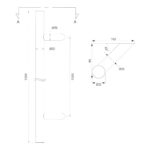 Pochwyt antaba dwustronny okrągły 45°, 32x1200mm aisi304 uniwersalny satyna 6
