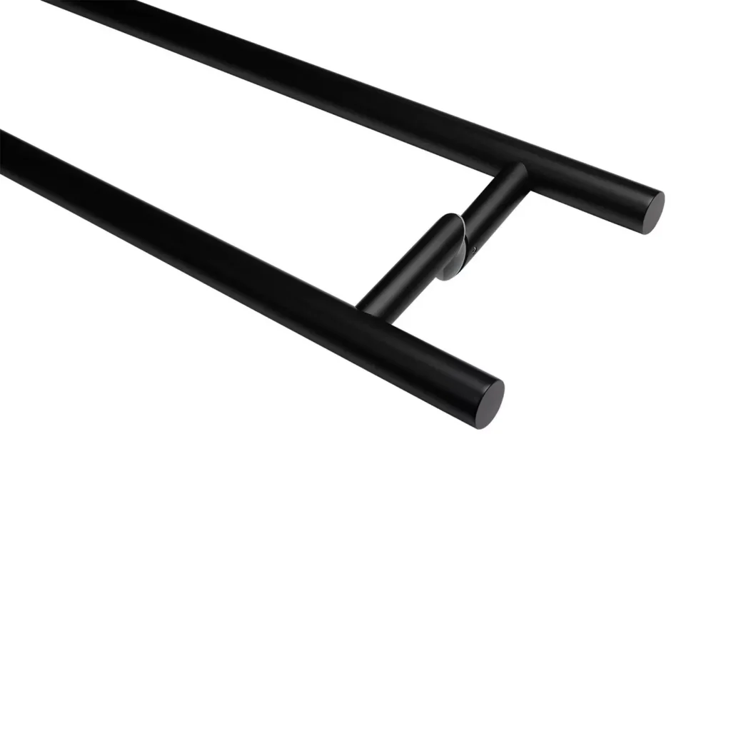 Pochwyt do drzwi dwustronny okrągły mocowanie 45° –32x1400 mm AISI304 uniwersalny czarny 3