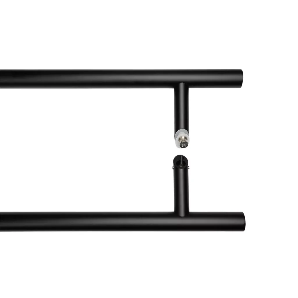 Pochwyt do drzwi dwustronny okrągły mocowanie 45° –32x1400 mm AISI304 uniwersalny czarny 4