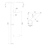 Pochwyt do drzwi dwustronny okrągły mocowanie 45° –32x1400 mm AISI304 uniwersalny czarny 7