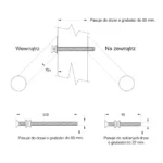 Pochwyt do drzwi dwustronny okrągły mocowanie 45° –32x1400 mm AISI304 uniwersalny czarny 8