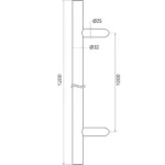 Pochwyt do drzwi jednostronny antaba nierdzewna fi32x1200 mm AISI 304 uniwersalny 5