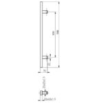 Pochwyt dwustronny prostokątny 40x20x300x500mm 90° AISI304 uniwersalny satynowy 7