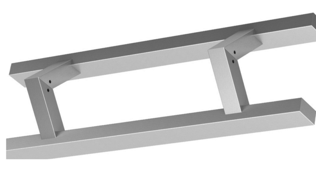 Pochwyt dwustronny prostokątny 40x20x300x500mm AISI304 uniwersalny satynowy 3