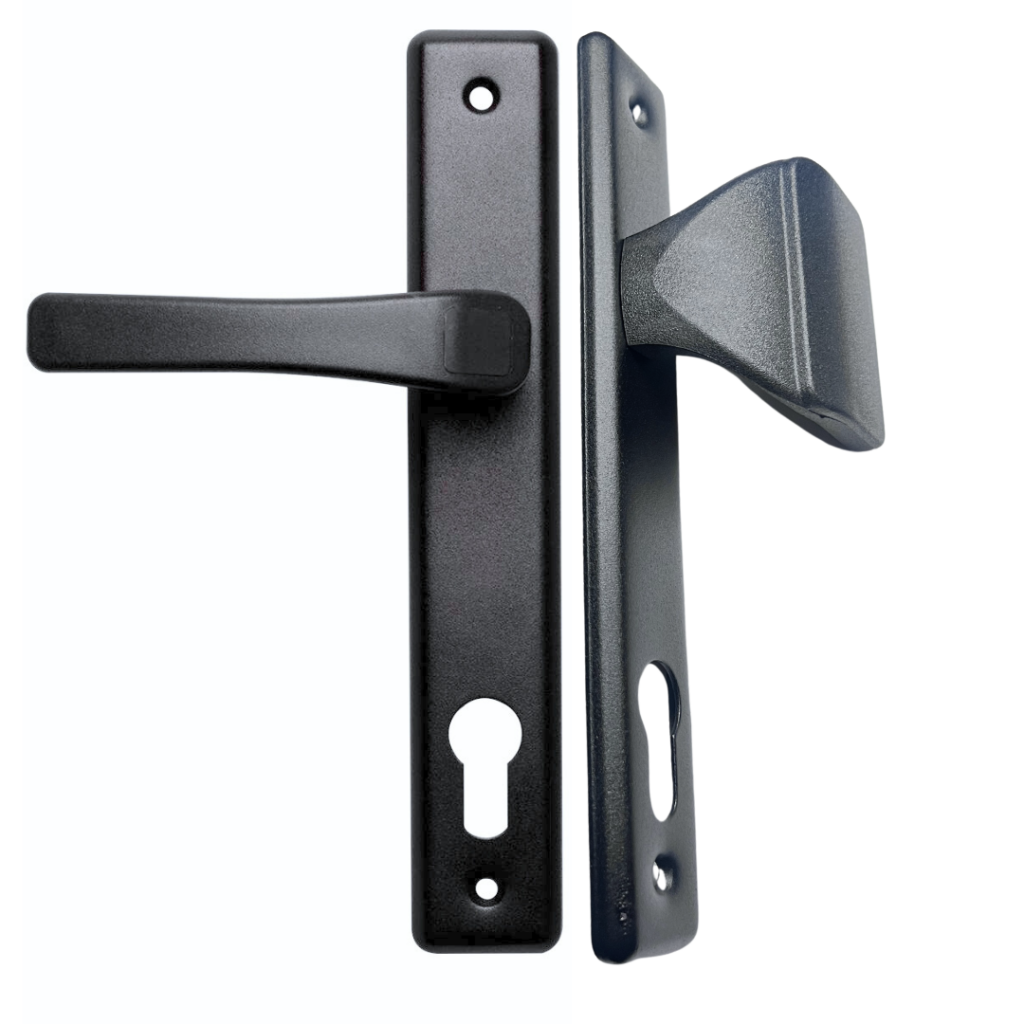 Pochwyt-klamka czarny z rozstawem 90 na wkładkę do drzwi furtki bramki 2