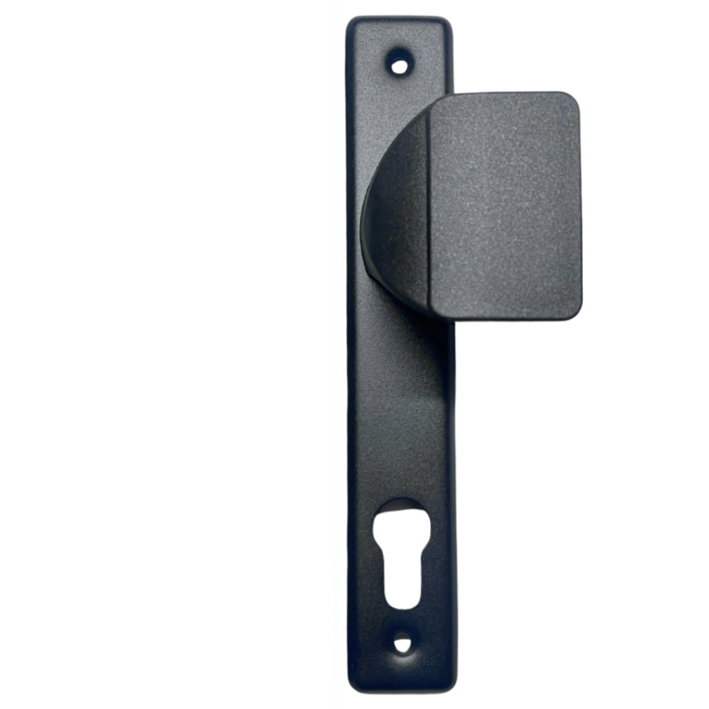 Pochwyt-klamka czarny z rozstawem 90 na wkładkę do drzwi furtki bramki 4