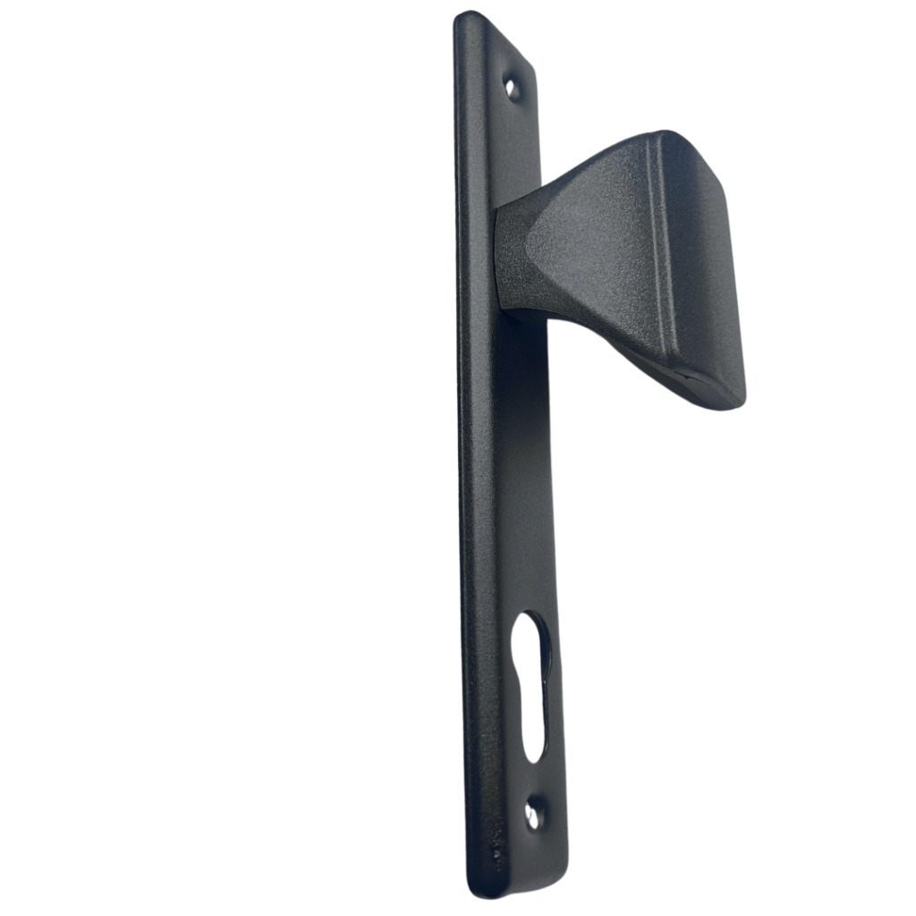 Pochwyt-klamka czarny z rozstawem 90 na wkładkę do drzwi furtki bramki 5