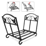 Stojak na drewno do kominka ozdobny składany