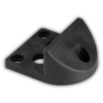 Stoper do bramy stalowy z gumowym odbojem – do przykręcania, 130x150/H65 mm 2