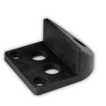 Stoper do bramy stalowy z gumowym odbojem – do przykręcania, 130x150/H65 mm 3