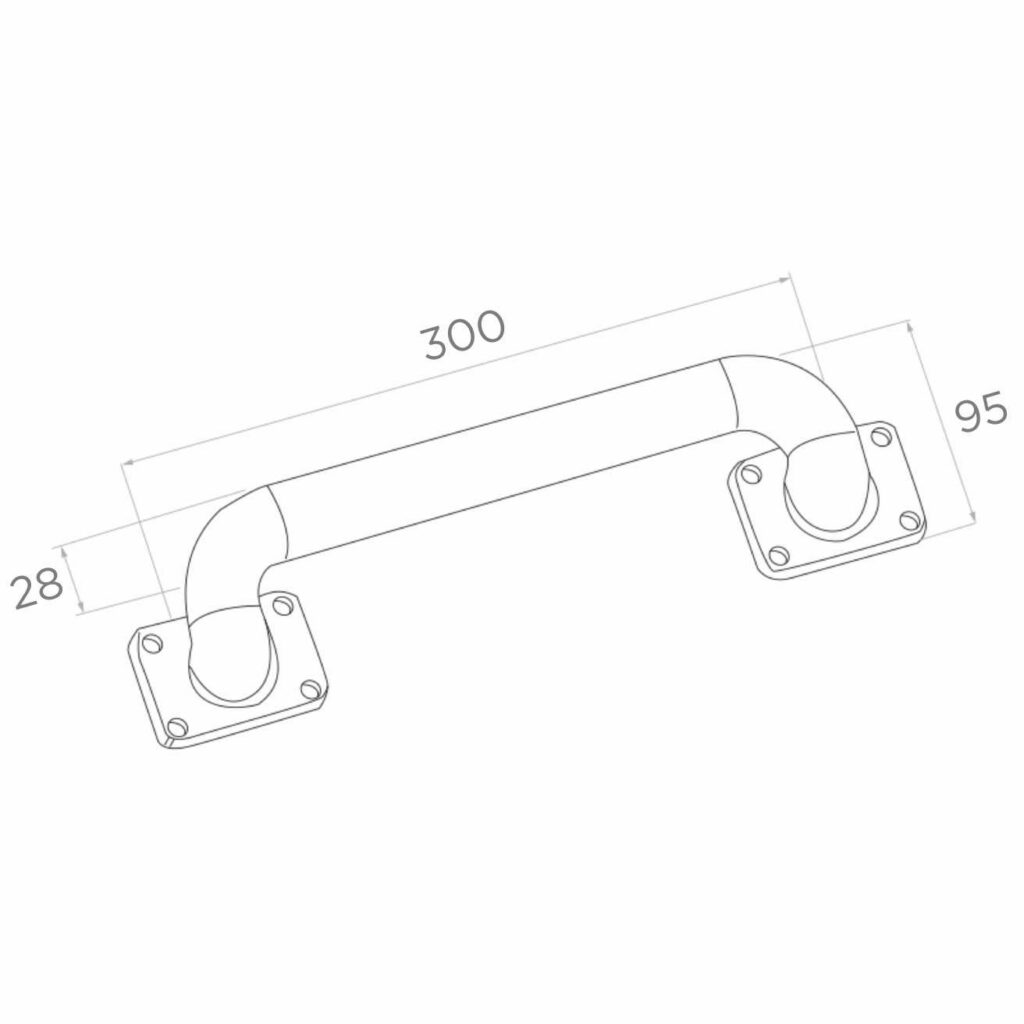Uchwyt uniwersalny solid grip do bramy drzwi furtki ogrodzenia 300x95 5