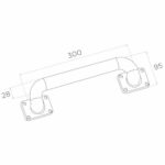 Uchwyt uniwersalny solid grip do bramy drzwi furtki ogrodzenia 300x95 5