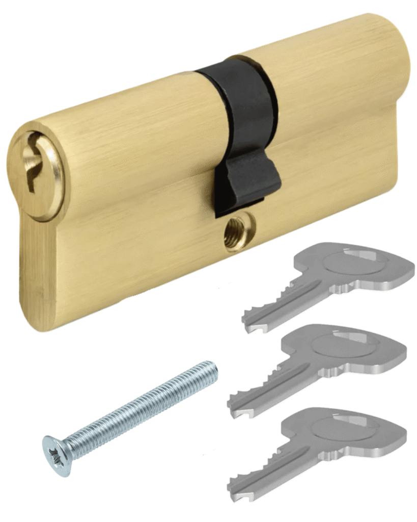 Wkładka bębenkowa 30/30 kolor mosiężny 3 klucze 2