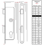 Zamek wąski 90/34 na wkładkę 6